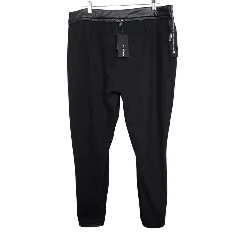 Fashion Nova 2X Pants PU Vegan Leather Side Zip Skinny Fit Stretch Trendy NEW - Picture 8 of 13